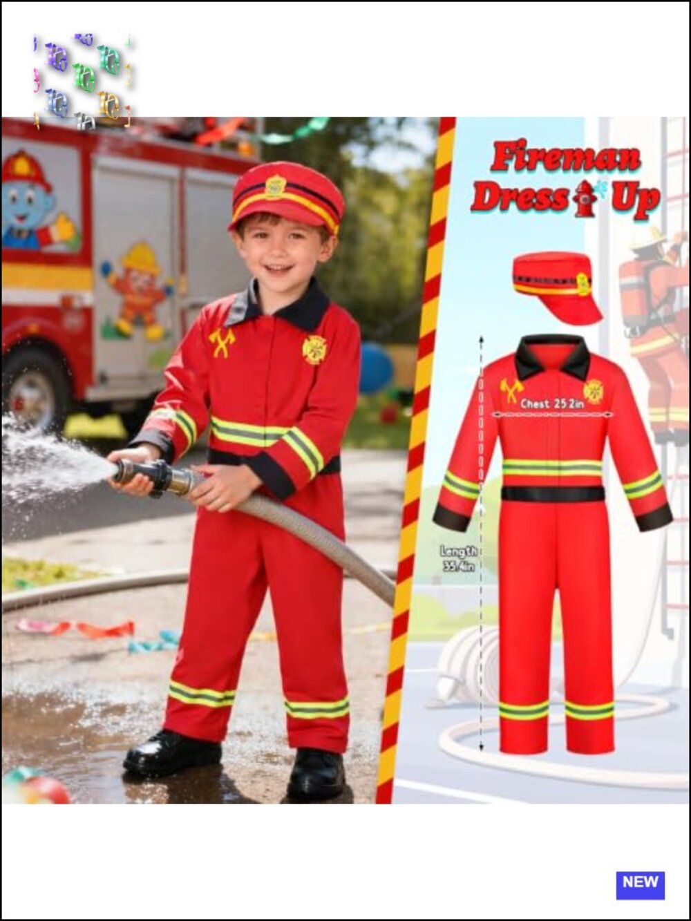 Kids Pretend Role Play Costume Set - Police, Firefighter, Astronaut, Engineer - Picture 2 of 6